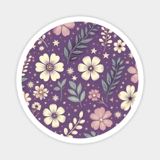 Purple Floral Magnet